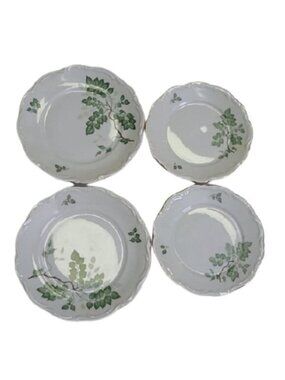 Mitterteich 4254 Bavarian "Green Leaves" 2x salad + 2x bread plates, set of 4